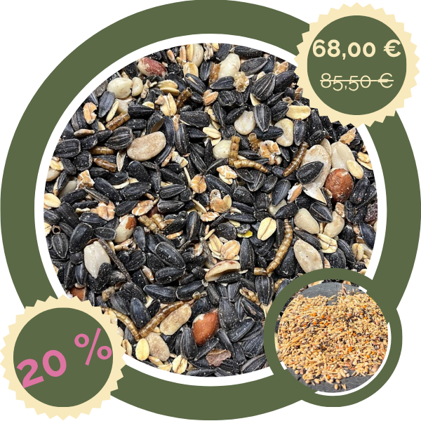 Ganzjahresfutter mit Insekten und Wildsamen 20,5 kg - Premium Vogelfutter